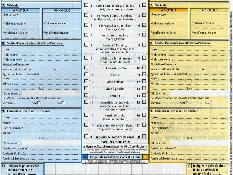 Mobilité routière : constat amiable